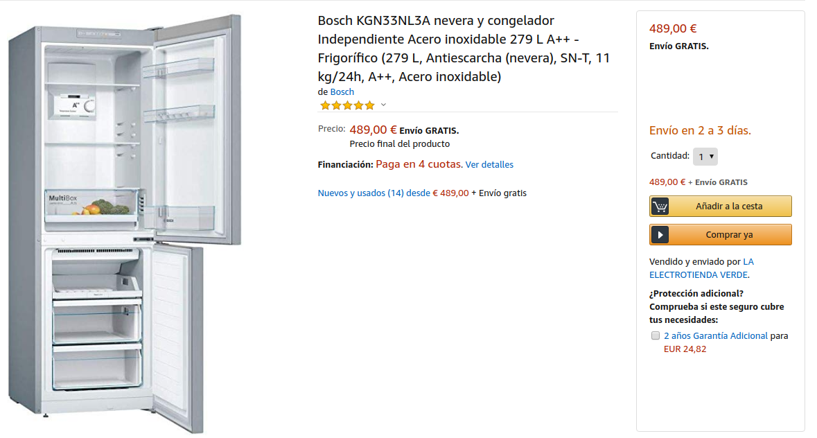 Bosch fridge on Amazon