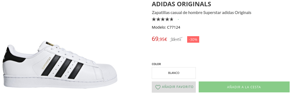 Adidas Superstar on El Corte Inglés